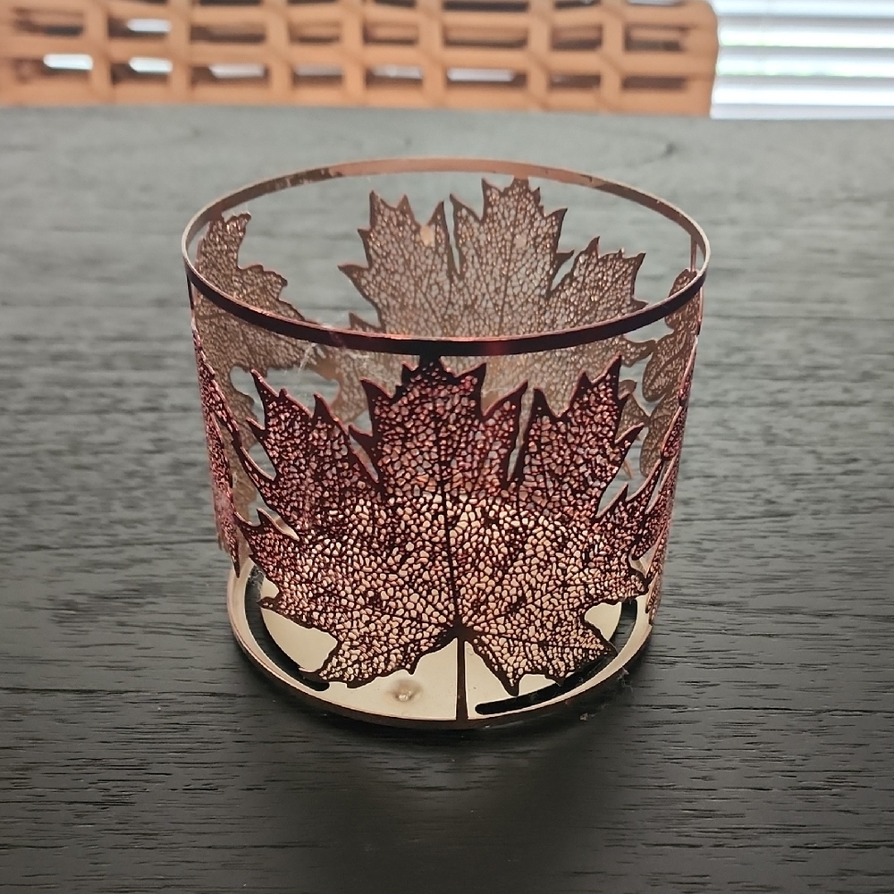 Bath & Body Works Rose Gold Maple Leaf Tea Light Holder